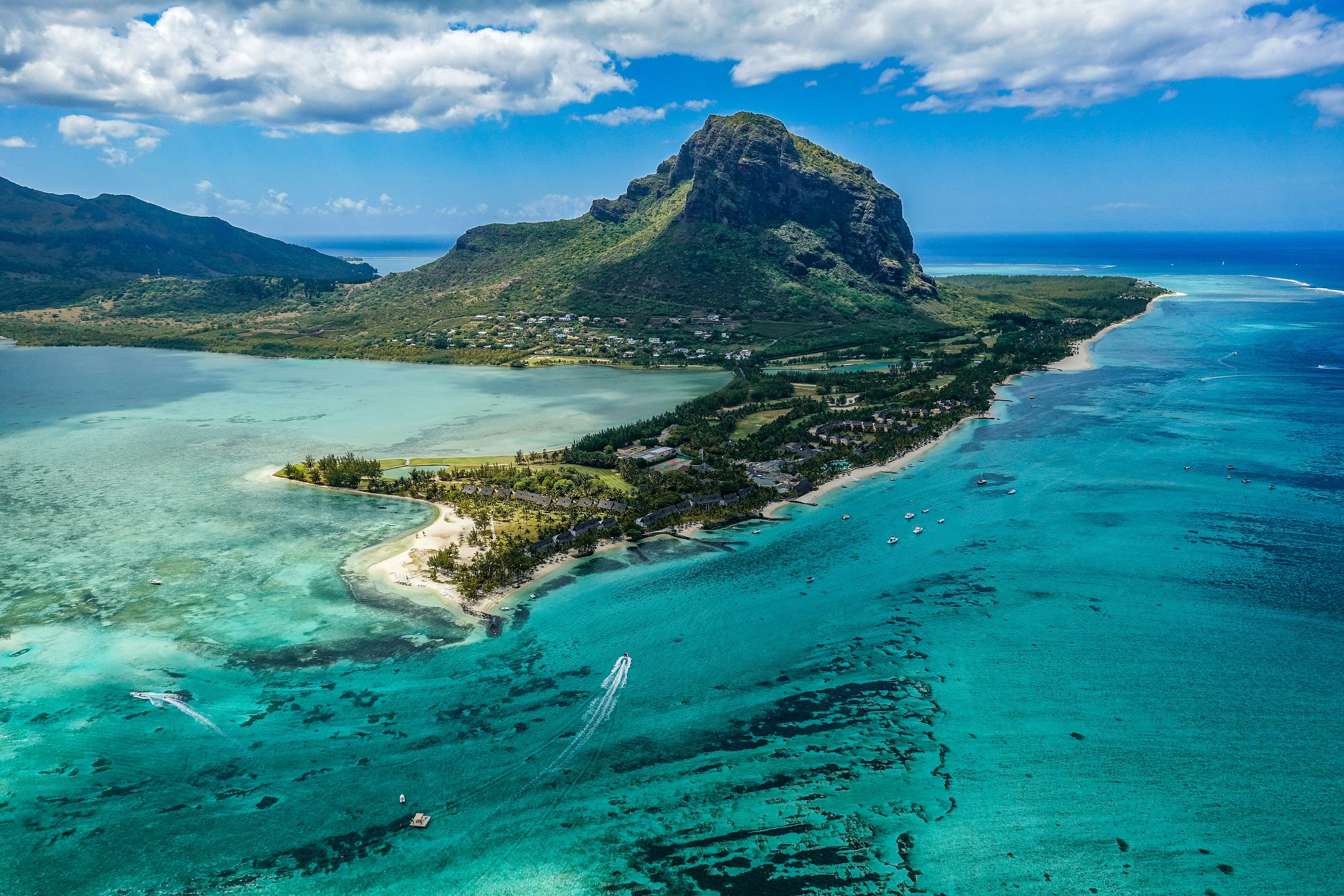 Mauritius island aerial view