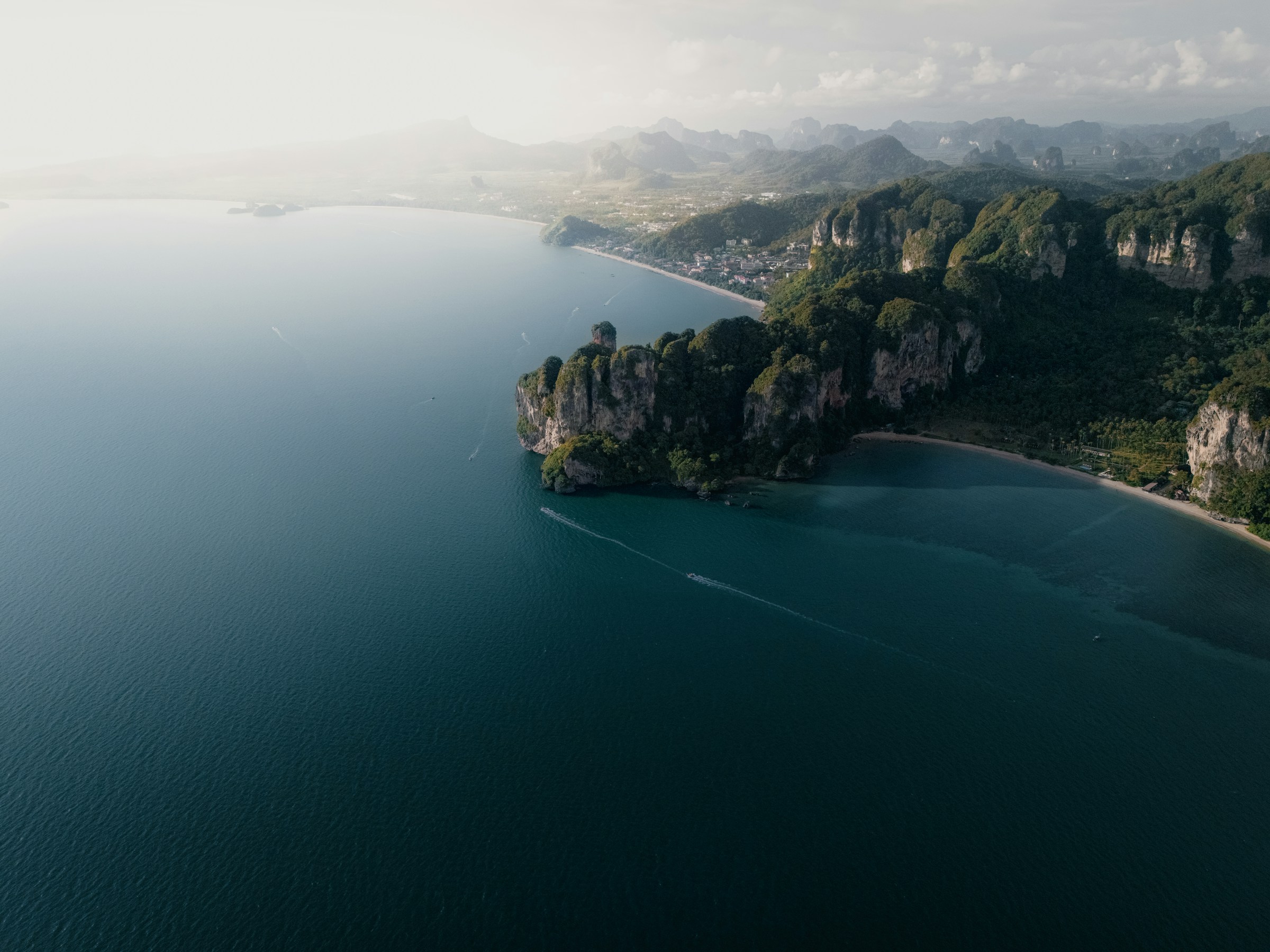 Coastal cliffs meeting the deep blue ocean, Phuket