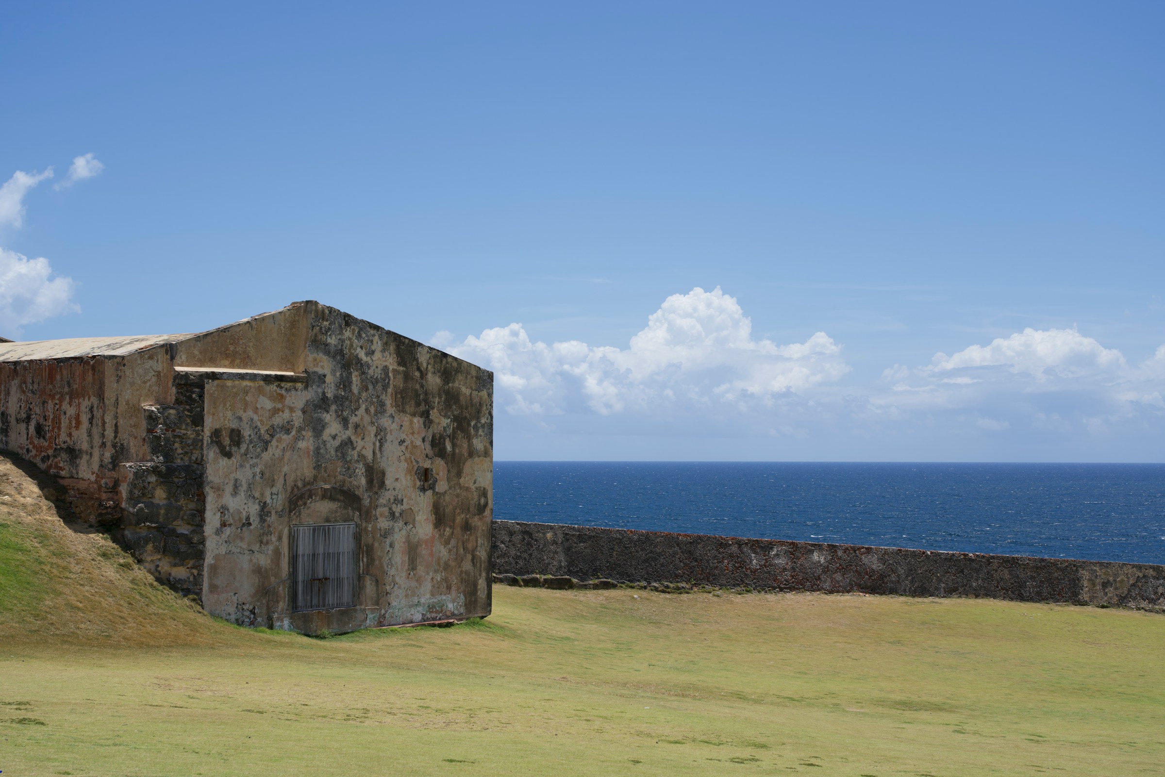 Old coastal building overlooking the ocean