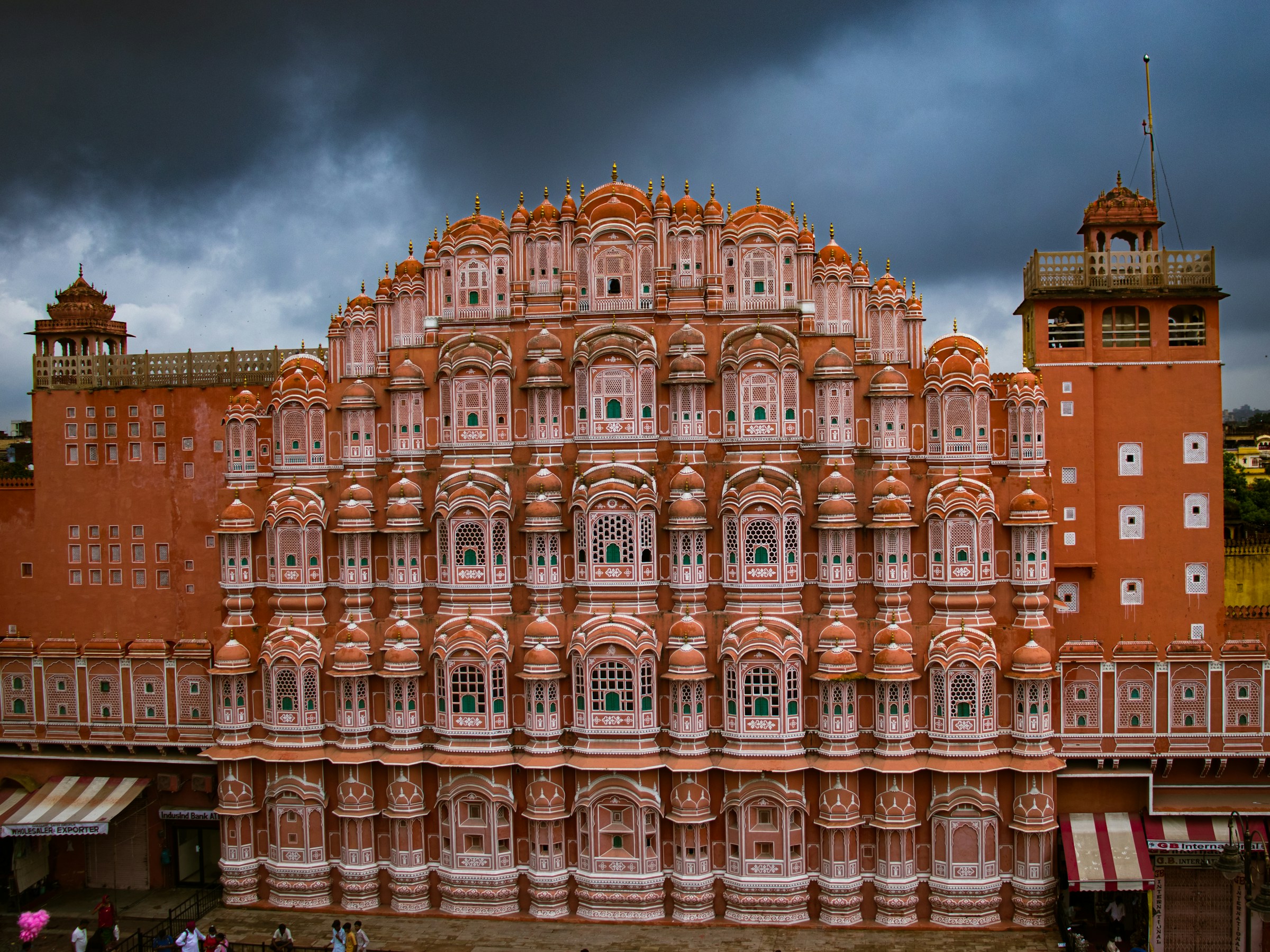 Intricate facade of the Hawa Mahal palace in Jaipur